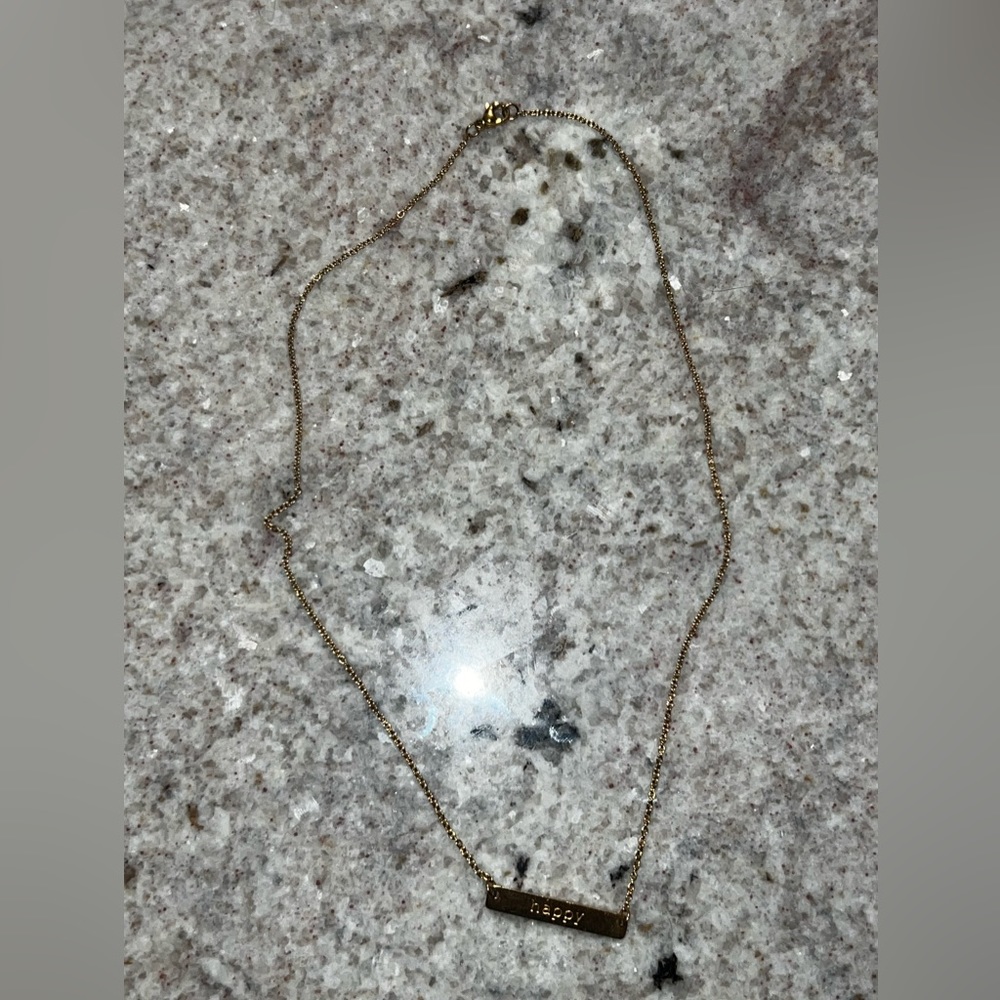 “happy” womens fold necklace